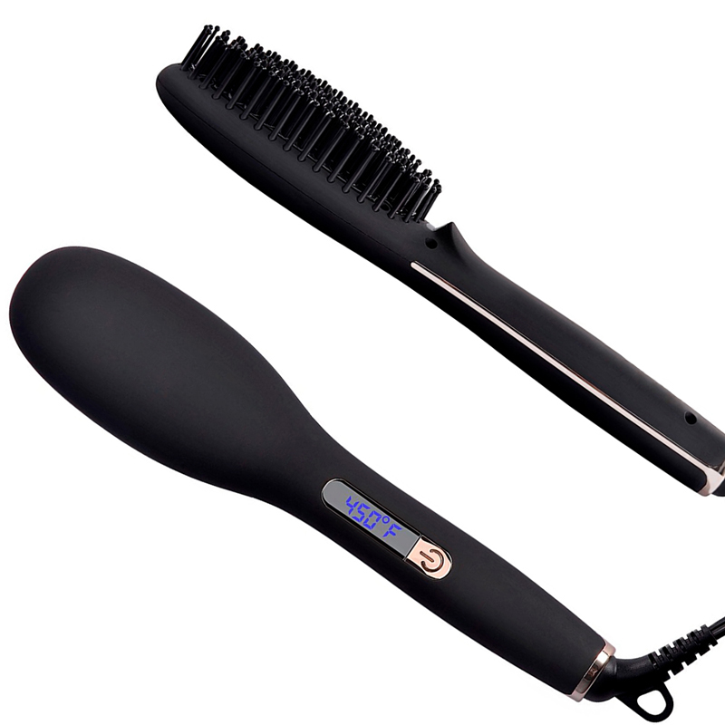 Anti Scald Detangling Hot Air Brush Ionic Hair Brush Straightener Q20